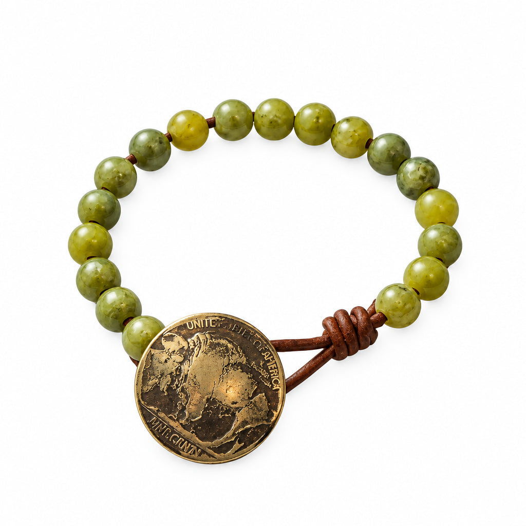 Indian Agate Bracelet with Nickel Enclosure