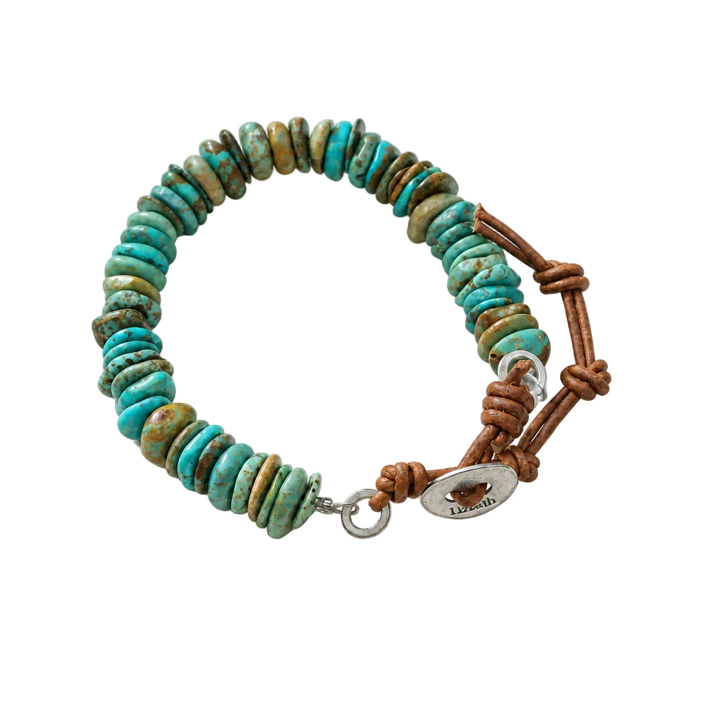 Flat Stone Turquoise Bracelet