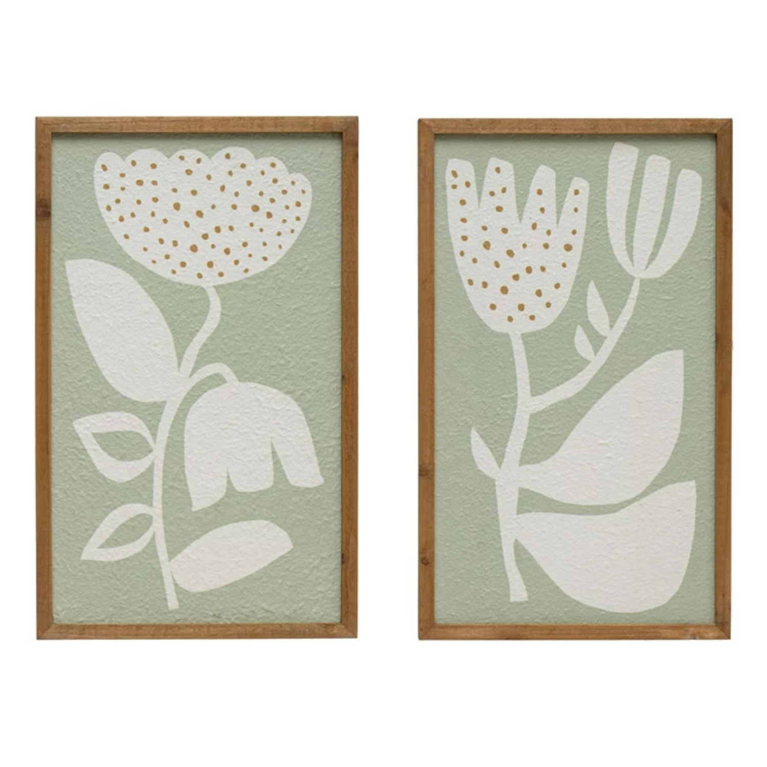 Wood Framed Flower Wall Decor in two Styles