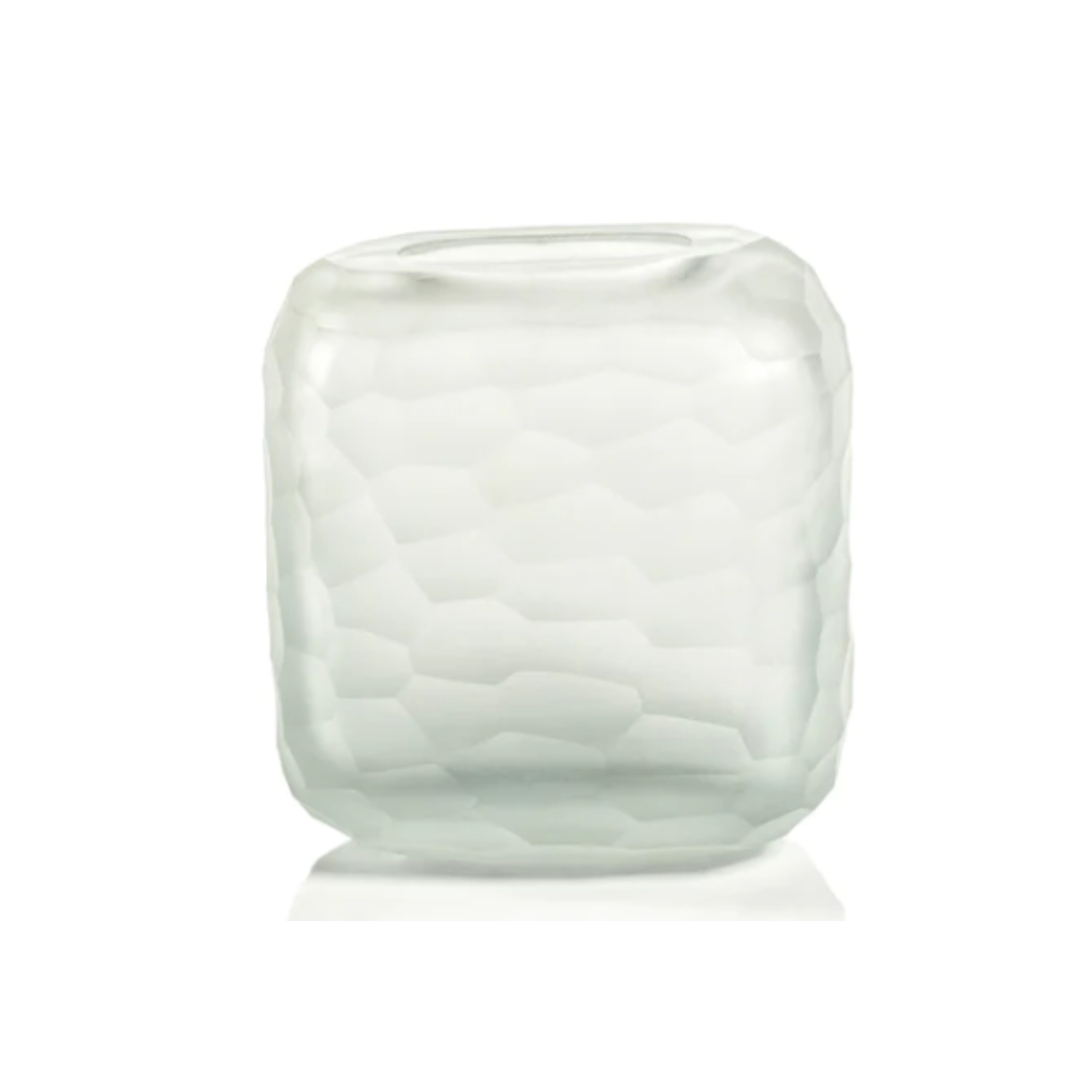 Hammered Frosted Glass Vase