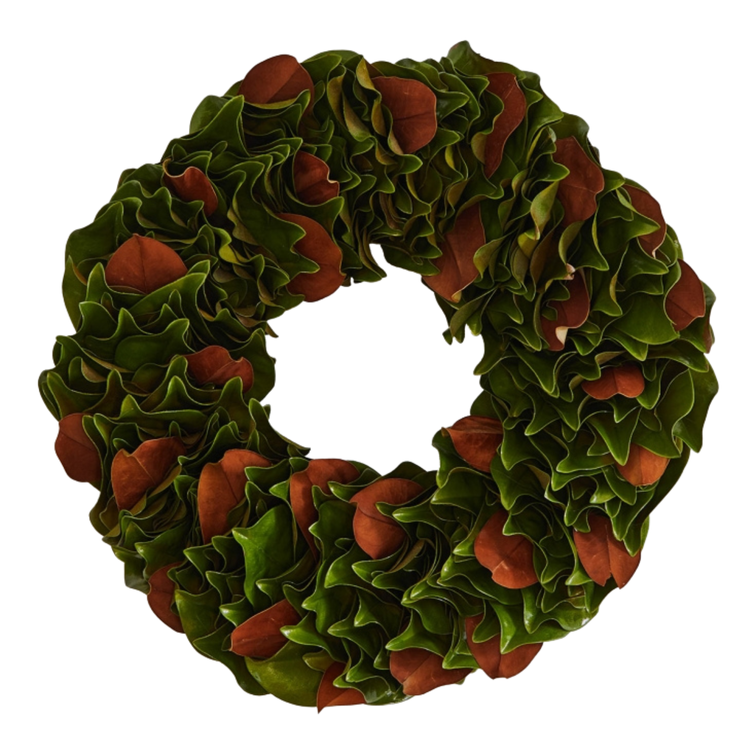 Granny Smith & Copper Lacquer Magnolia Leaf Wreath