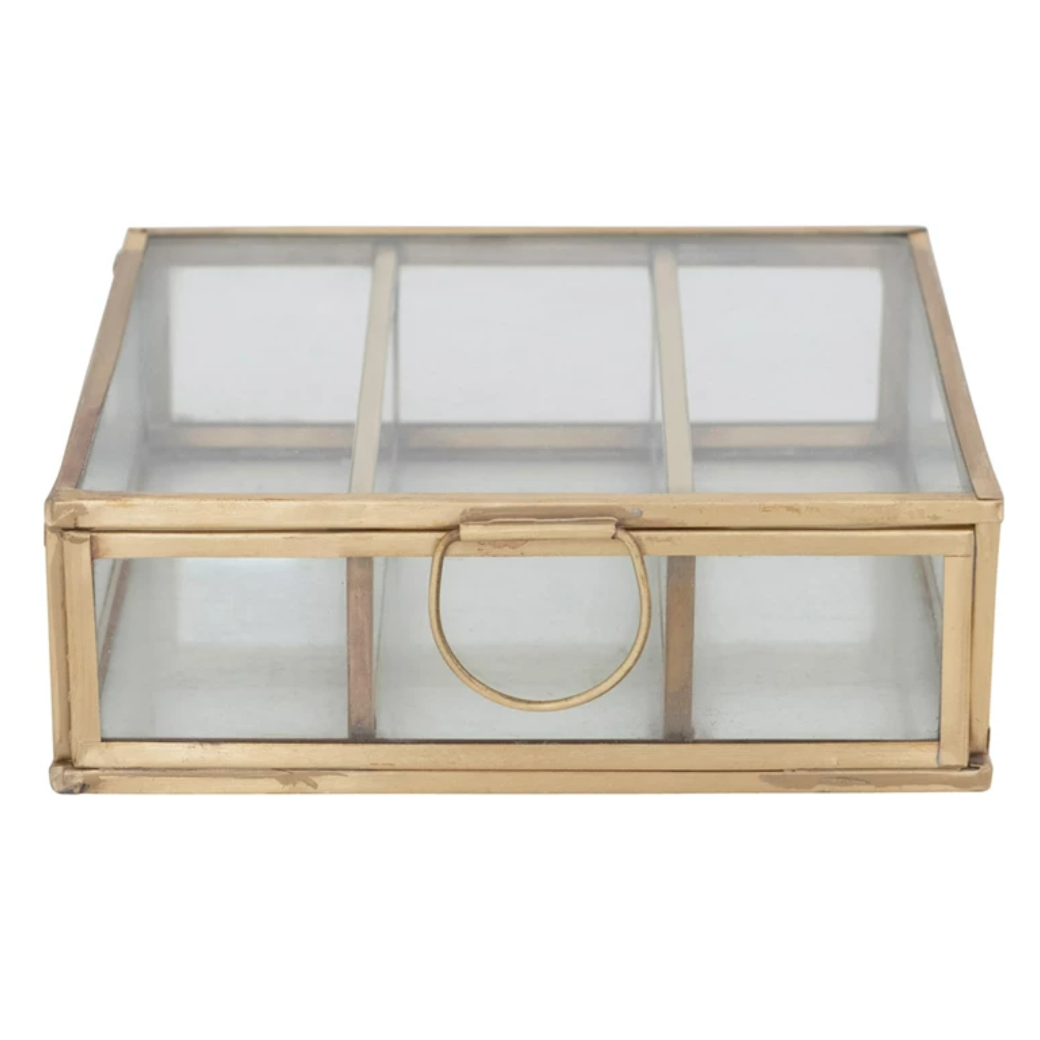 Lauren Square Glass and Brass Box