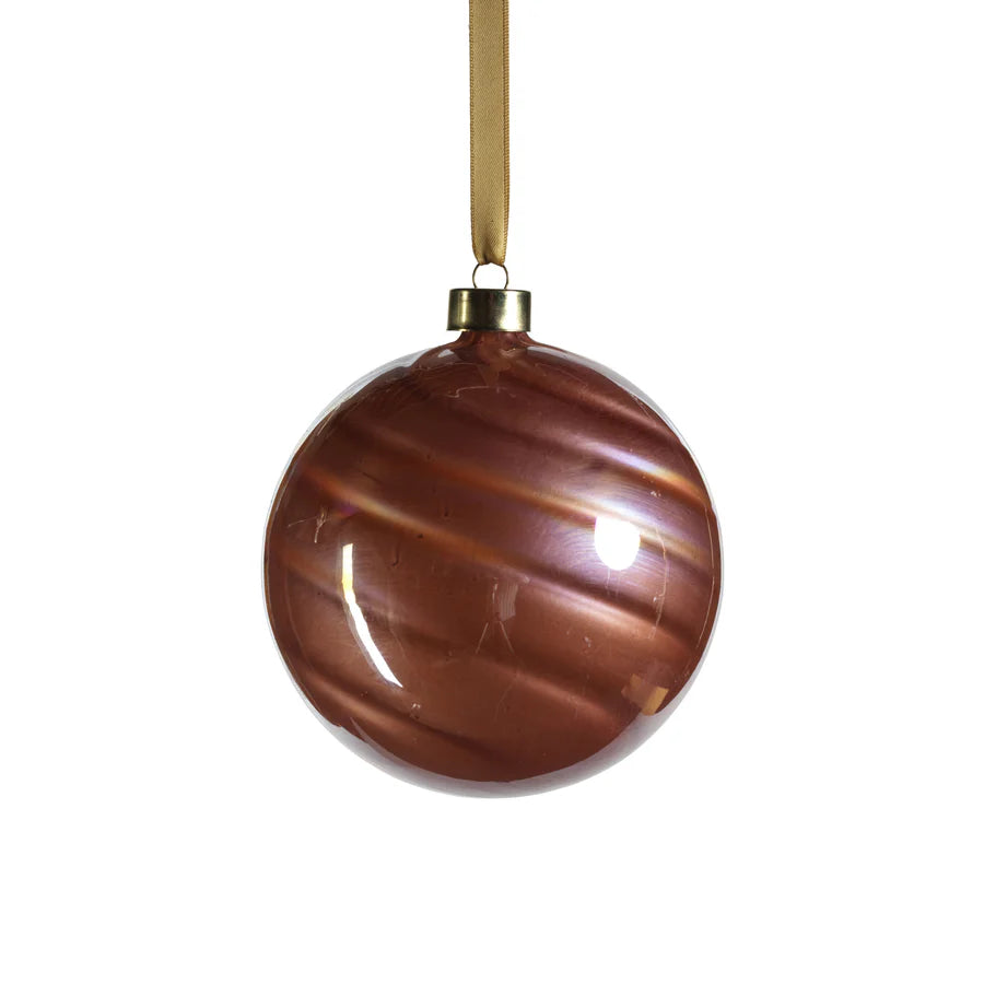 Rose Gold Pearl Luster Glass Ornament