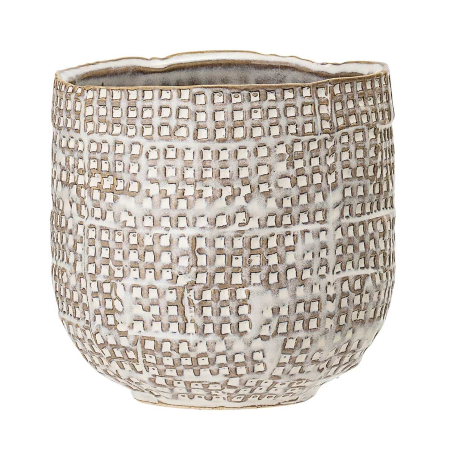 Embossed Stoneware Planter
