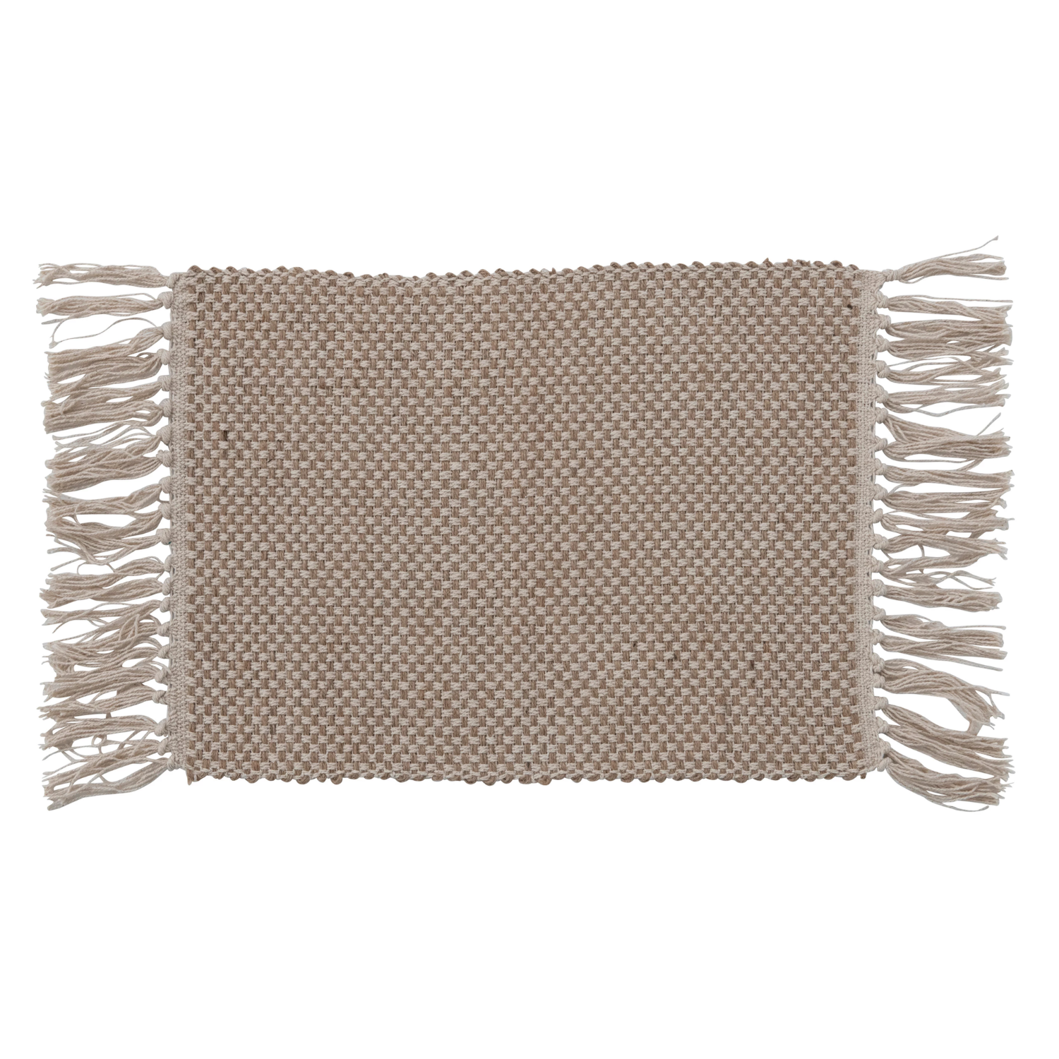 Woven Jute and Cotton Placemat with Fringe