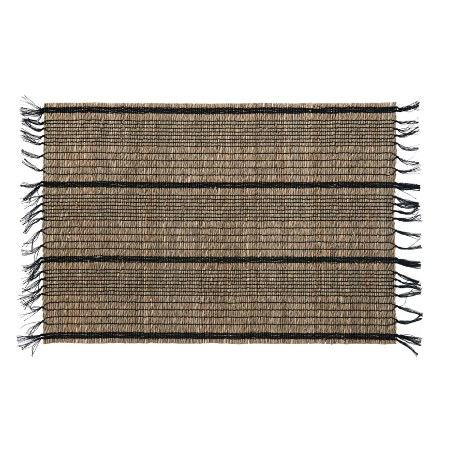 Bamboo Placemat with Stripes and Fringe