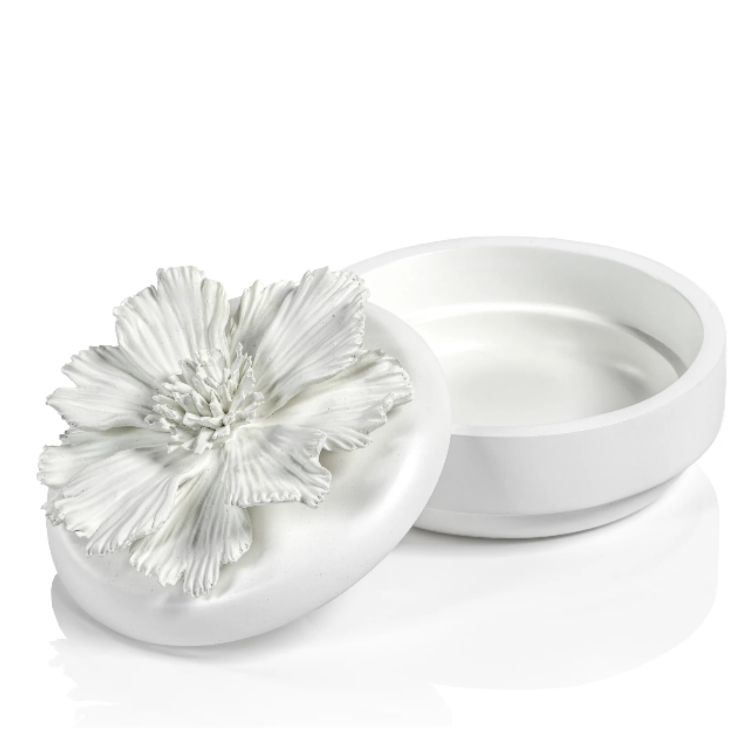 Blossom All White Wood and Porcelain Box