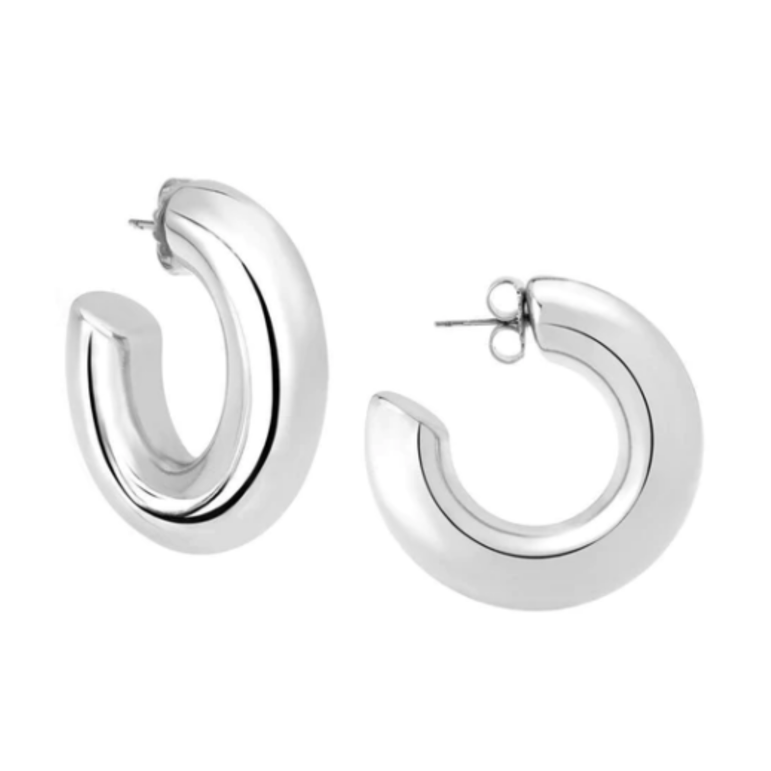 Silver Medium Hoop Earrings
