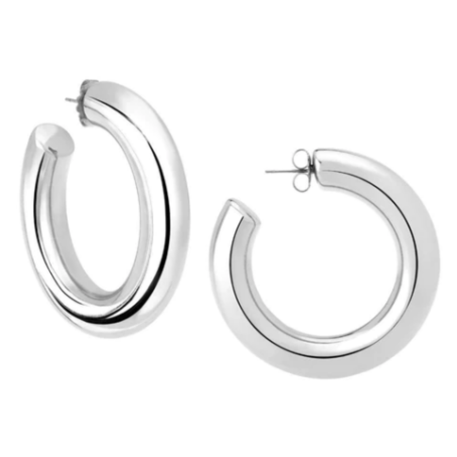 Silver Large Hoop Earrings