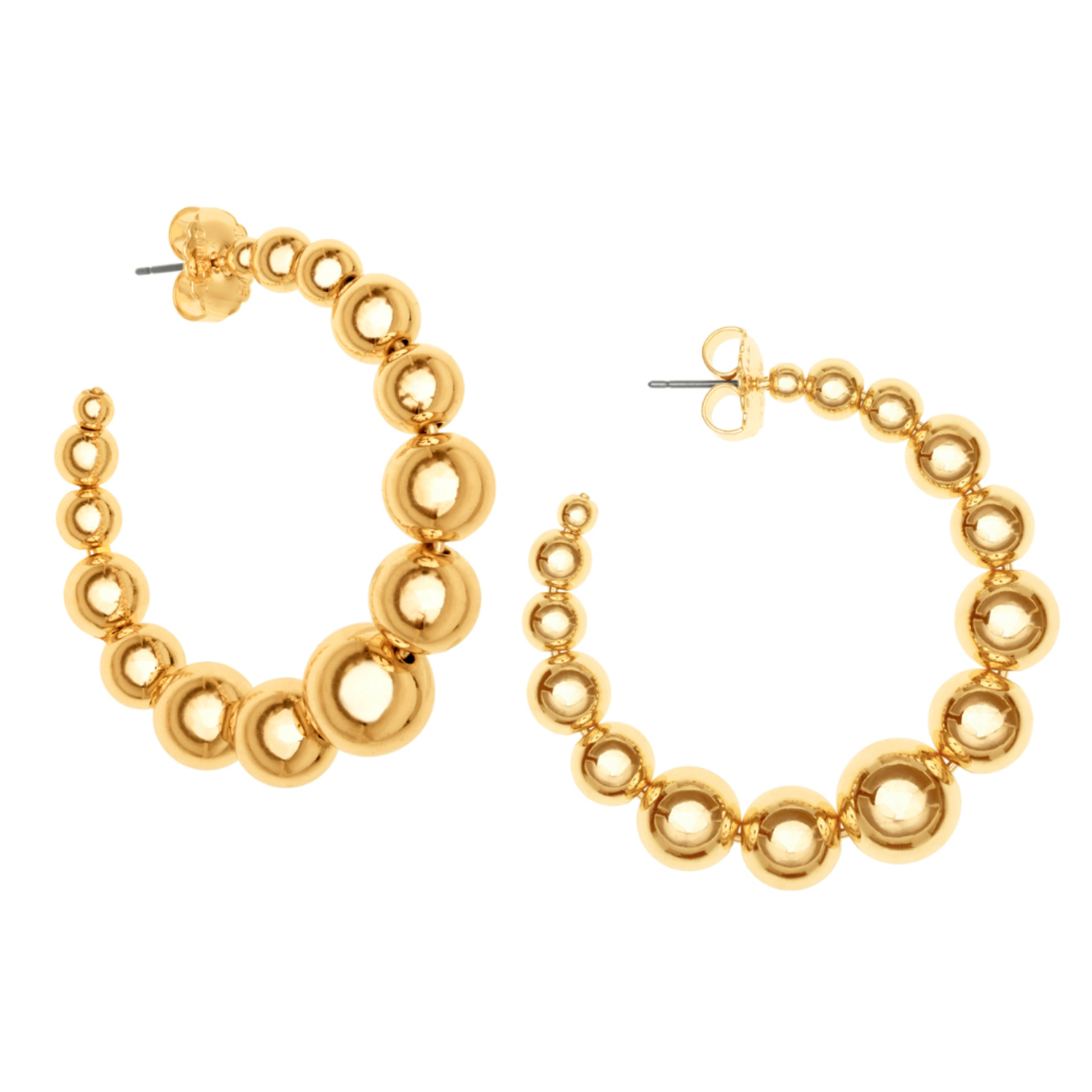 Graduated Bead Hoop Earrings