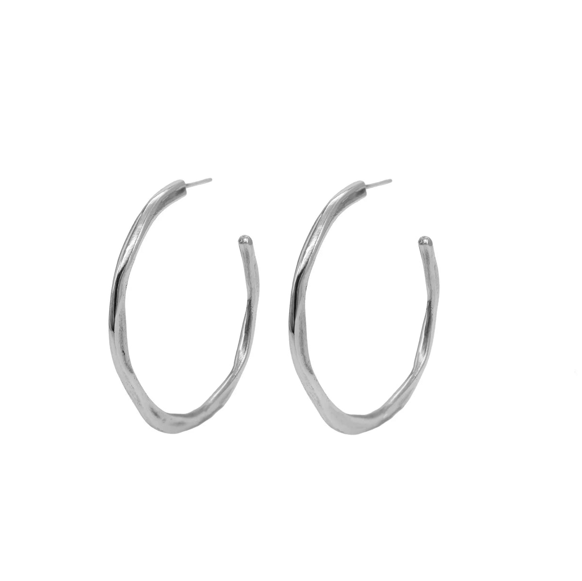 Silver Large Maji Hoop Earrings