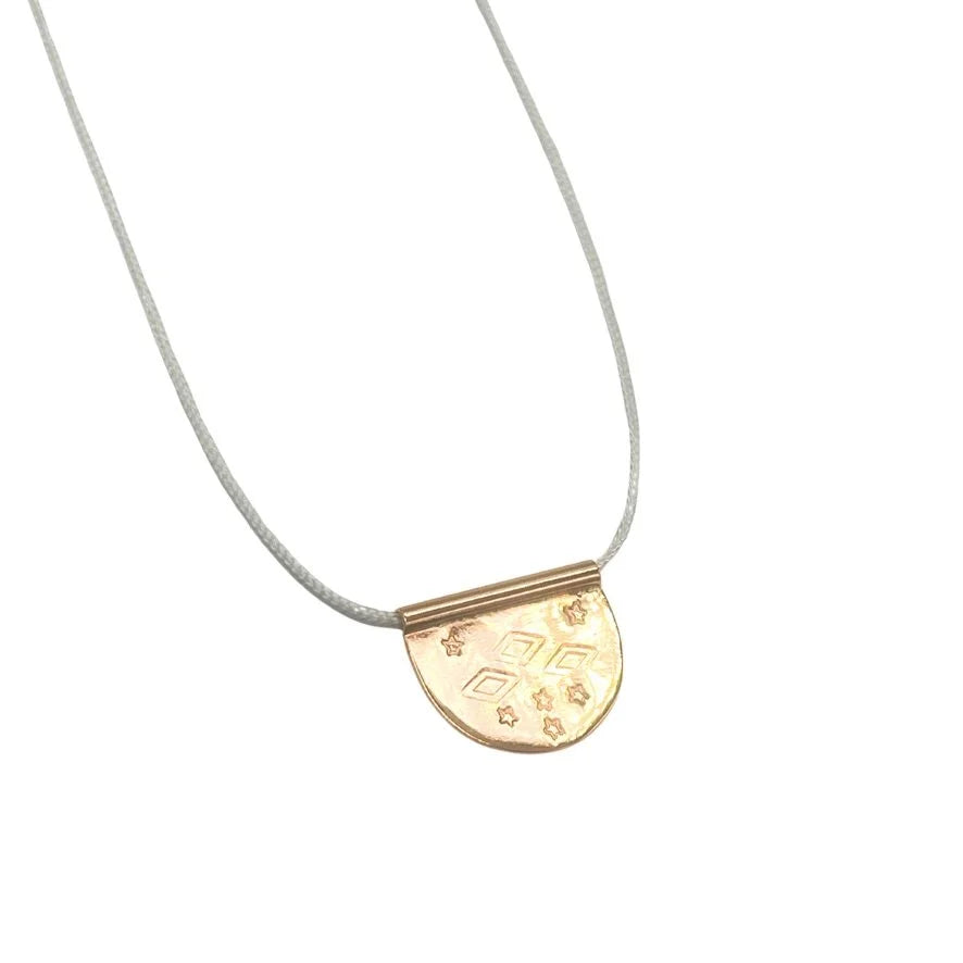 Narin Blue Cord Tab Necklace