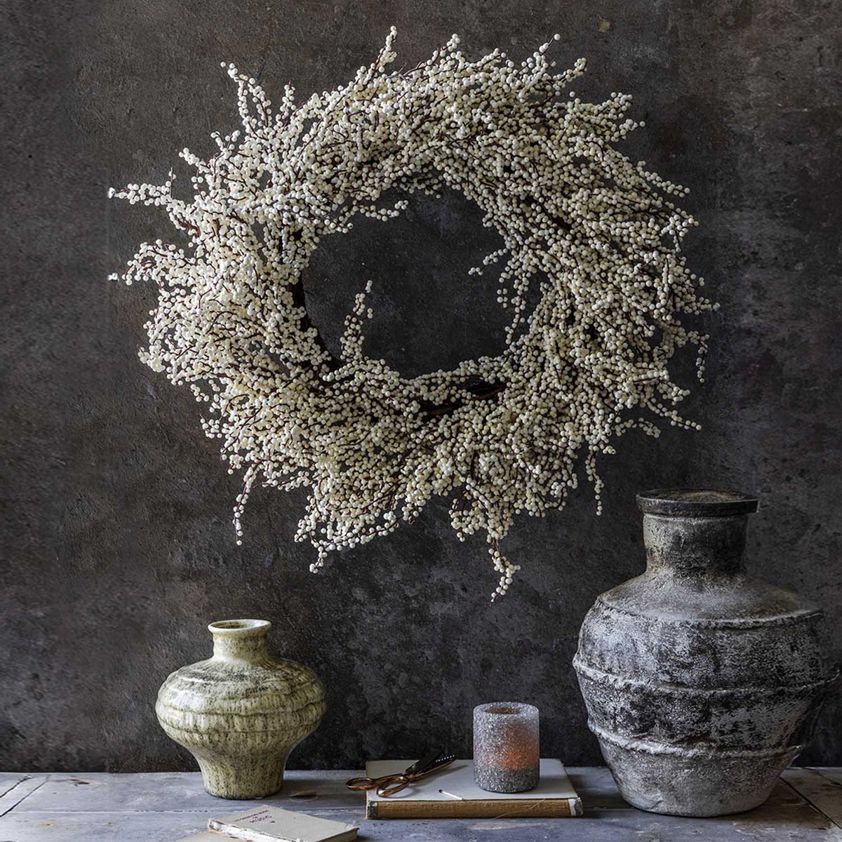 Artificial Snowberry Wreath