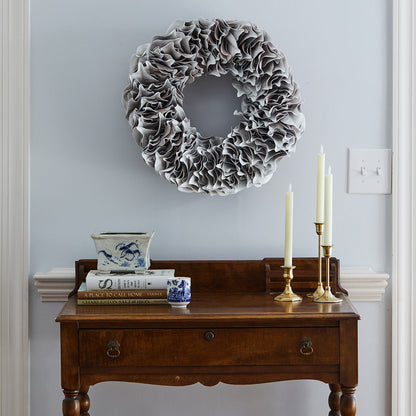 White Lacquer Magnolia Leaf Wreath