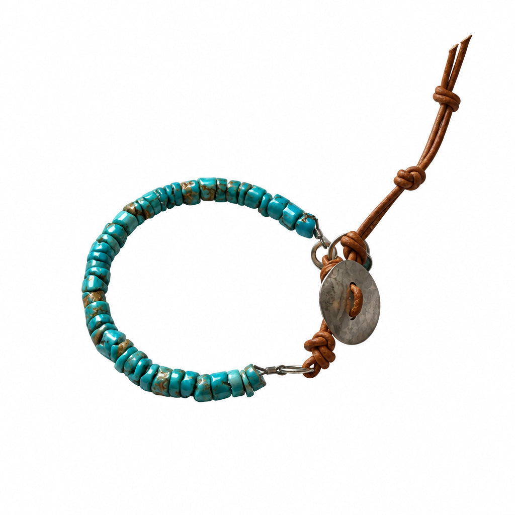 Turquoise Bracelet with Handmade Enclosure
