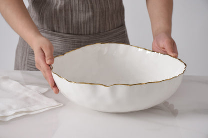 Large Bowl with Gold Trim
