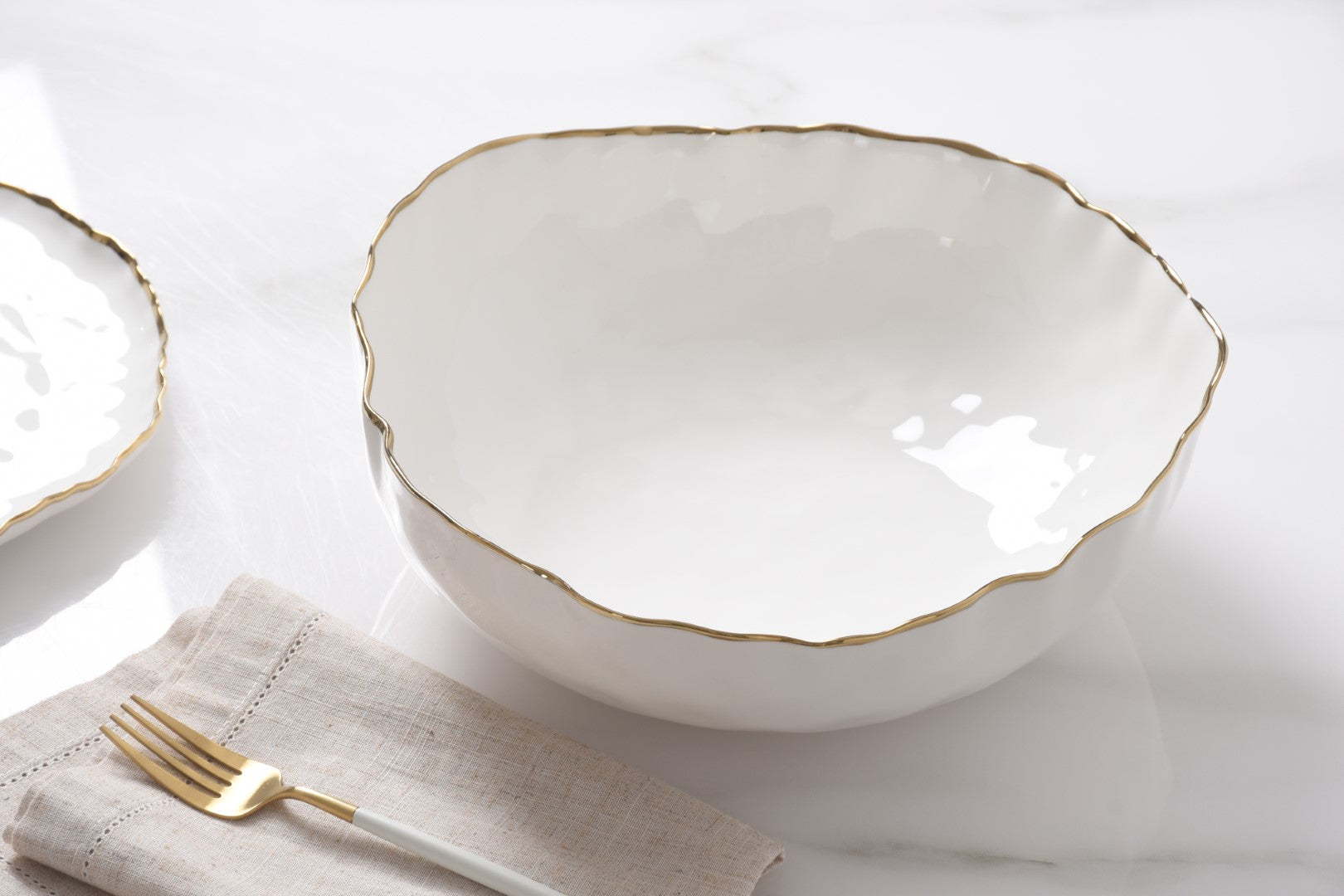Large Bowl with Gold Trim