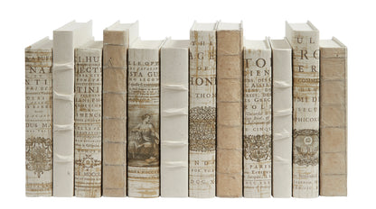 Mix of Antique Titles Pages on Gold Brushstrokes Decorative Books