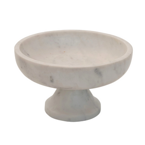 White Round Marble Footed Bowl