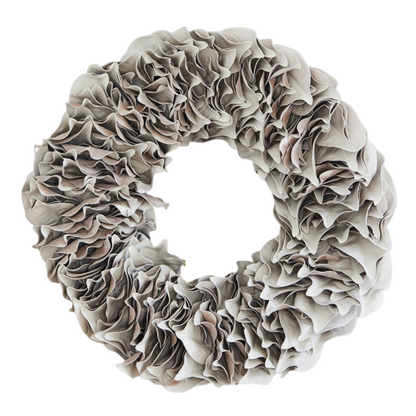 White Lacquer Magnolia Leaf Wreath