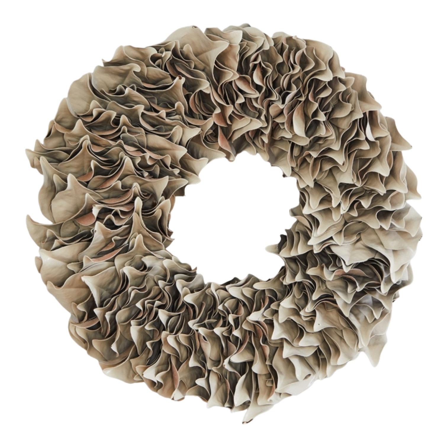 Taupe Lacquer Magnolia Leaf Wreath