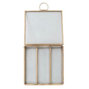 Lauren Square Glass and Brass Box