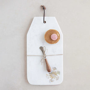 Marble Cheese Cutting Board with knife