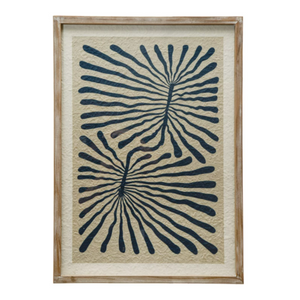 Blue & Beige Abstract Image in a Wood Frame