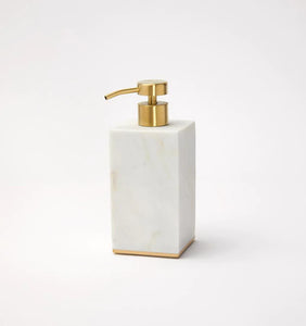 White with Gold Marble Soap Dispenser