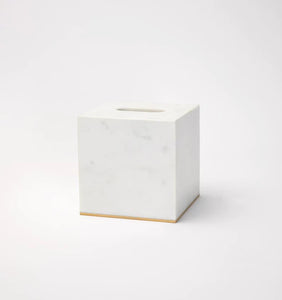 White with Gold Marble Tissue Holder