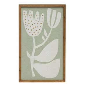 Wood Framed Flower Wall Decor in two Styles