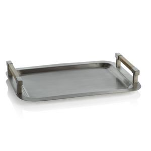 Bar Serving Tray with Wood Handles