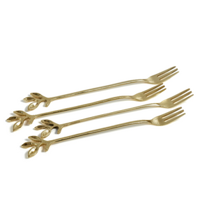 Leaves Cocktail Forks - Gold - Set of 4