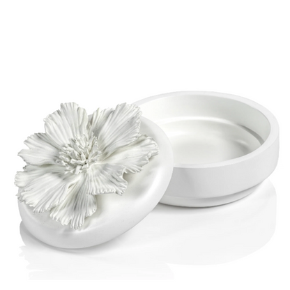 Blossom All White Wood and Porcelain Box