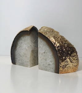 Gilded Agate Bookends