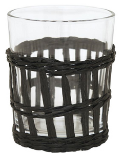 Woven Black Reed Glasses- set of 4