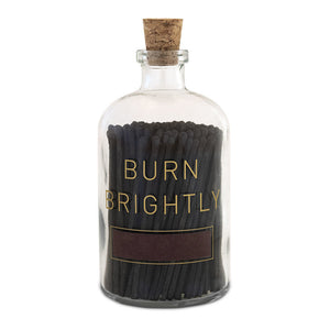 Burn Brightly Glass Match Bottle